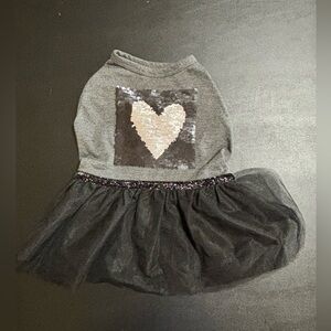 Dog dress size medium sequins reverse bff to heart